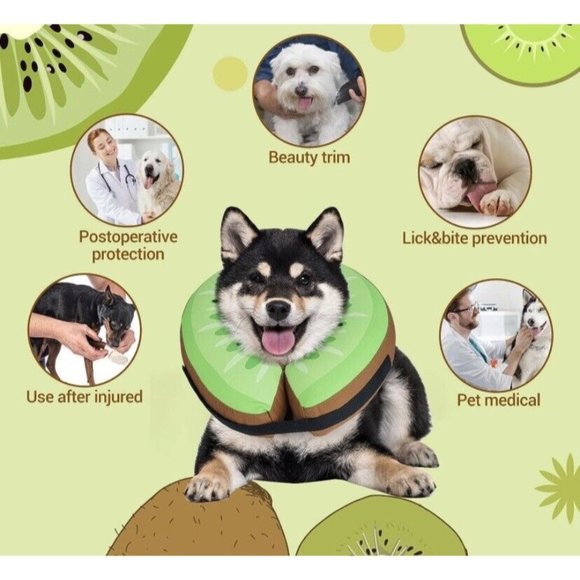 Inflatable Dog Cone Alternative After Surgery Inflatable Waterproof Kiwi Collar - Picture 4 of 10